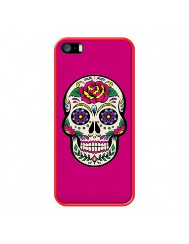 Coque iPhone 5/5S et SE Tête de Mort Mexicaine Rose Fushia - Laetitia