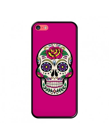 Coque iPhone 5C Tête de Mort Mexicaine Rose Fushia - Laetitia