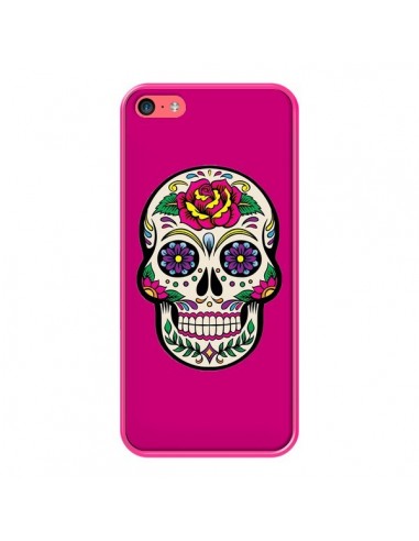 Coque iPhone 5C Tête de Mort Mexicaine Rose Fushia - Laetitia