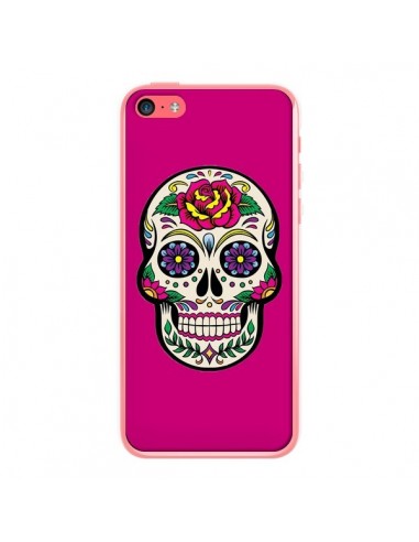 Coque iPhone 5C Tête de Mort Mexicaine Rose Fushia - Laetitia