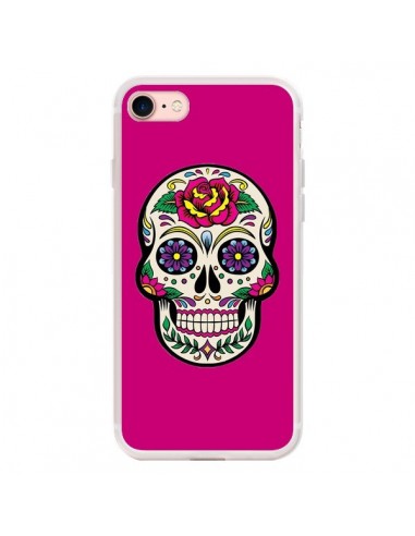 Coque iPhone 7/8 et SE 2020 Tête de Mort Mexicaine Rose Fushia - Laetitia