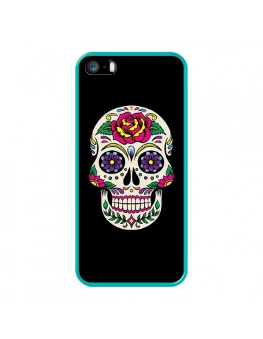 Coque iPhone 5/5S et SE Tête de Mort Mexicaine Multicolore Noir - Laetitia
