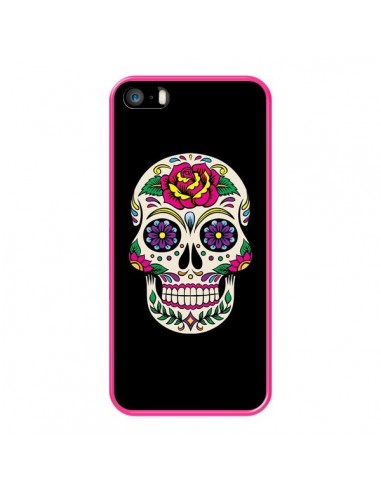 Coque iPhone 5/5S et SE Tête de Mort Mexicaine Multicolore Noir - Laetitia