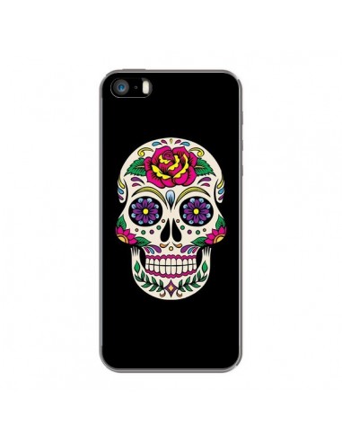 Coque iPhone 5/5S et SE Tête de Mort Mexicaine Multicolore Noir - Laetitia