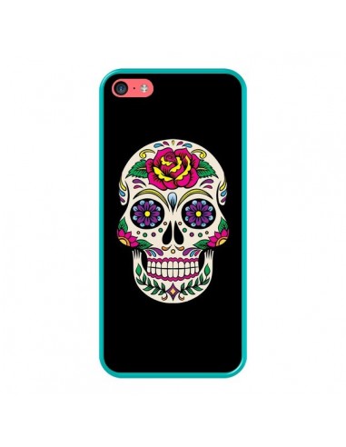 Coque iPhone 5C Tête de Mort Mexicaine Multicolore Noir - Laetitia