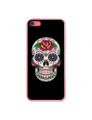 Coque iPhone 5C Tête de Mort Mexicaine Multicolore Noir - Laetitia