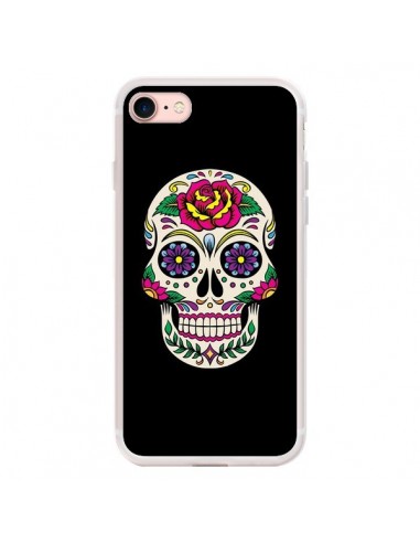 Coque iPhone 7/8 et SE 2020 Tête de Mort Mexicaine Multicolore Noir - Laetitia