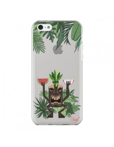 Coque iPhone 5C Tiki Thailande Jungle Bois Transparente - Chapo