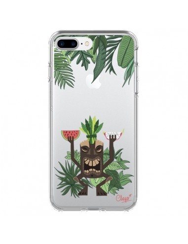 Coque iPhone 7 Plus et 8 Plus Tiki Thailande Jungle Bois Transparente - Chapo