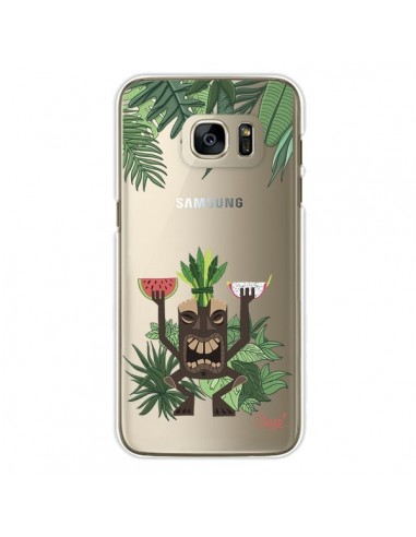 Coque Tiki Thailande Jungle Bois Transparente pour Samsung Galaxy S7 Edge - Chapo
