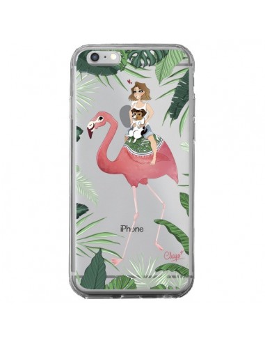 Coque iPhone 6 Plus et 6S Plus Lolo Love Flamant Rose Chien Transparente - Chapo