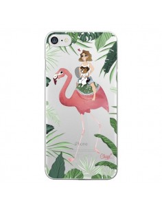 Coque iPhone 7/8 et SE 2020 Lolo Love Flamant Rose Chien...