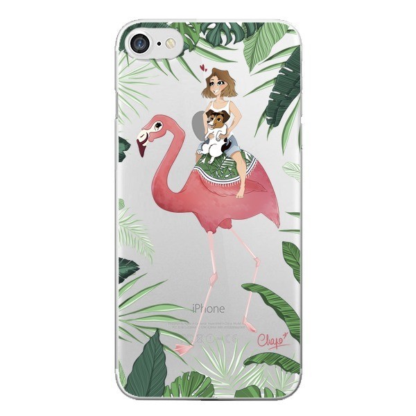 coque iphone 8 plus flamant rose