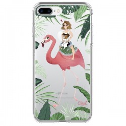 Coque iPhone 7 Plus et 8 Plus Lolo Love Flamant Rose...
