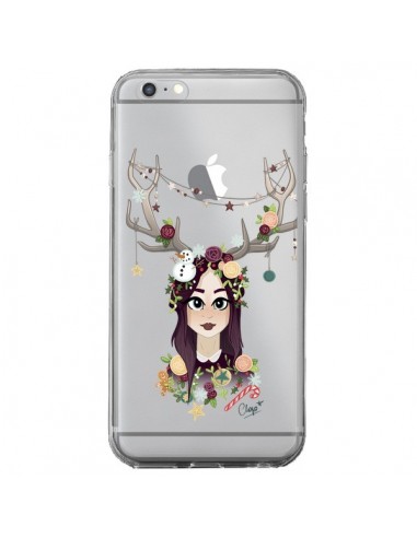 Coque iPhone 6 Plus et 6S Plus Christmas Girl Femme Noel Bois Cerf Transparente - Chapo