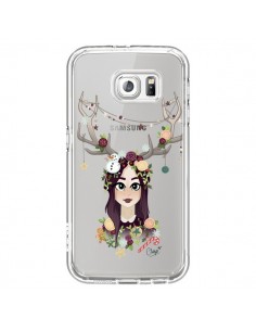 Coque Christmas Girl Femme Noel Bois Cerf Transparente...