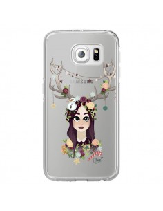 Coque Christmas Girl Femme Noel Bois Cerf Transparente...