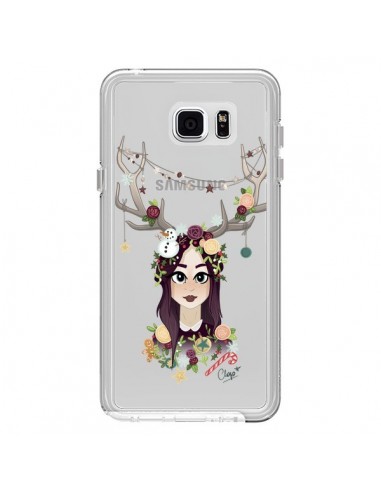 Coque Christmas Girl Femme Noel Bois Cerf Transparente pour Samsung Galaxy Note 5 - Chapo