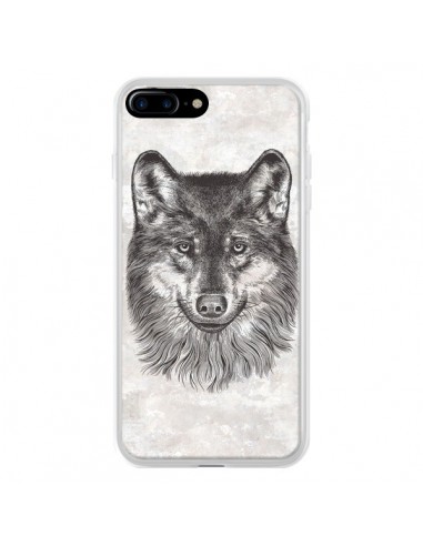 Coque iPhone 7 Plus et 8 Plus Loup Gris - Rachel Caldwell