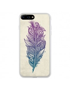 Coque iPhone 7 Plus et 8 Plus Feather Plume Arc En Ciel -...