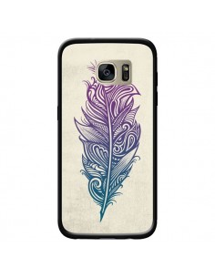 Coque Feather Plume Arc En Ciel pour Samsung Galaxy S7...