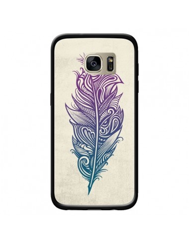 Coque Feather Plume Arc En Ciel pour Samsung Galaxy S7 Edge - Rachel Caldwell