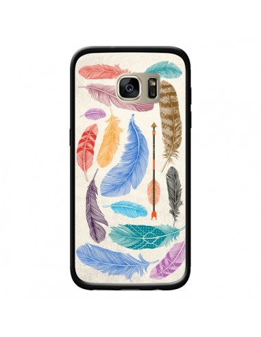 Coque Feather Plumes Multicolores pour Samsung Galaxy S7 Edge - Rachel Caldwell