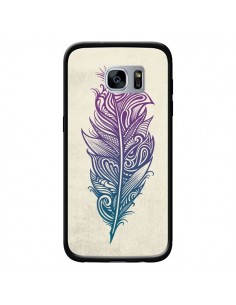 Coque Feather Plume Arc En Ciel pour Samsung Galaxy S7 -...