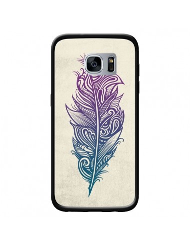 Coque Feather Plume Arc En Ciel pour Samsung Galaxy S7 - Rachel Caldwell