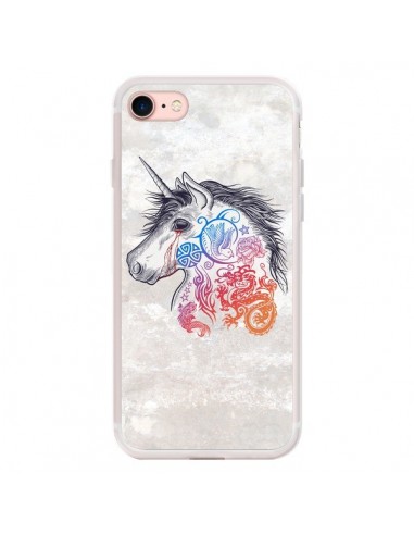 Coque iPhone 7/8 et SE 2020 Licorne Muticolore - Rachel Caldwell