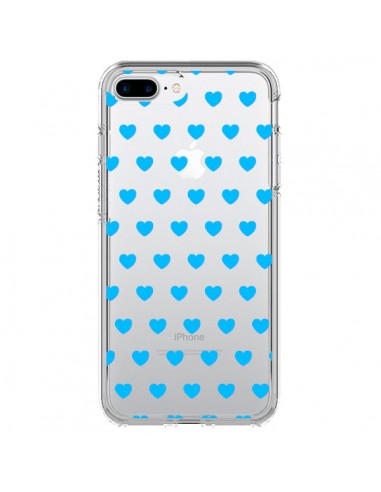 Coque Coeur Heart Love Amour Bleu Transparente pour iPhone 7 Plus - Laetitia