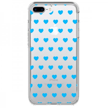 Coque Coeur Heart Love Amour Bleu Transparente pour iPhone 7 Plus - Laetitia Coque Coeur Heart Love Amour Bleu Transparente pour iPhone 7 Plus - Laetitia