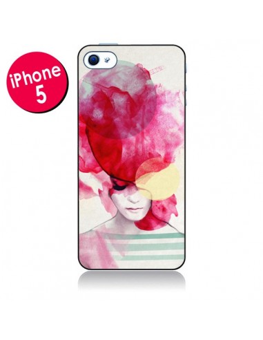Coque Bright Pink Portrait Femme pour iPhone 5 - Jenny Liz Rome