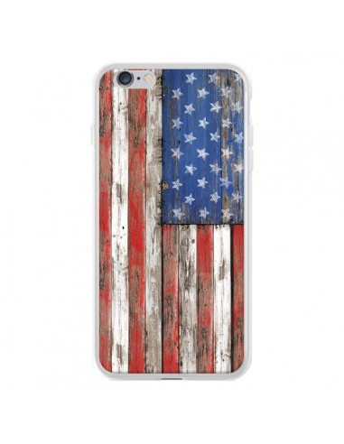 Coque iPhone 6 Plus et 6S Plus Drapeau USA Vintage Bois Wood - Maximilian San