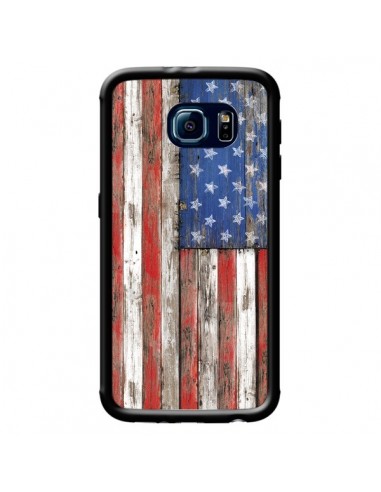 Coque Drapeau USA Vintage Bois Wood pour Samsung Galaxy S6 - Maximilian San