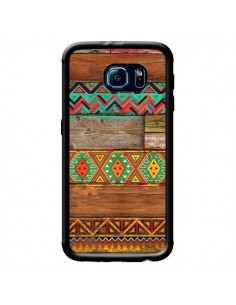 Coque Indian Wood Bois Azteque pour Samsung Galaxy S6 -...