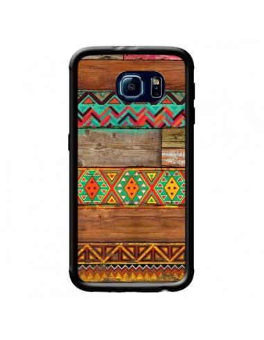 Coque Indian Wood Bois Azteque pour Samsung Galaxy S6 - Maximilian San