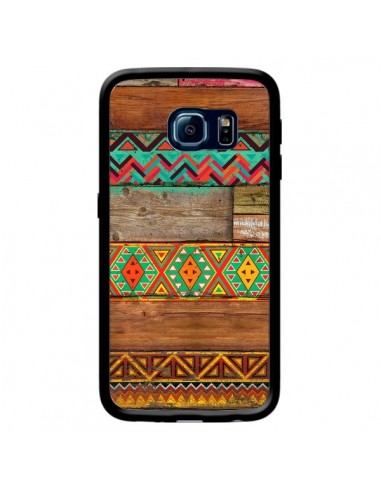 Coque Indian Wood Bois Azteque pour Samsung Galaxy S6 Edge - Maximilian San