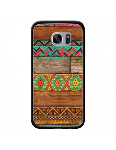 Coque Indian Wood Bois Azteque pour Samsung Galaxy S7 -...
