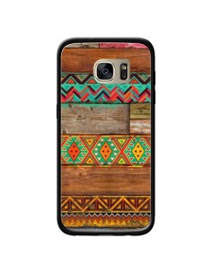 Coque Indian Wood Bois Azteque pour Samsung Galaxy S7...