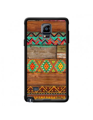 Coque Indian Wood Bois Azteque pour Samsung Galaxy Note 4 - Maximilian San