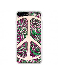 Coque iPhone 7 Plus et 8 Plus Peace and Love Azteque...