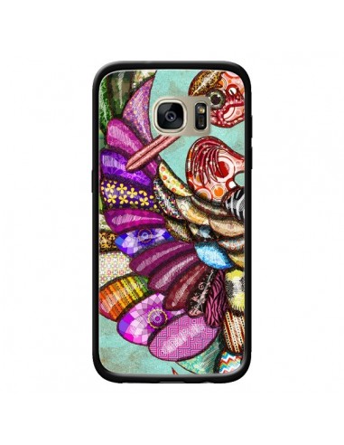 Coque Paon Multicolore Eco Bird pour Samsung Galaxy S7 Edge - Maximilian San