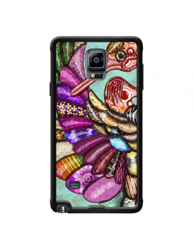 Coque Paon Multicolore Eco Bird pour Samsung Galaxy Note 4 - Maximilian San