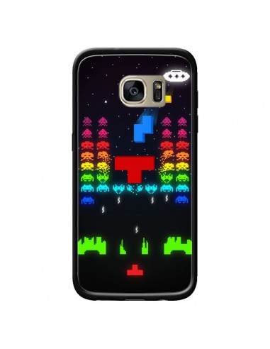 Coque Invatris Space Invaders Tetris Jeu pour Samsung Galaxy S7 Edge - Maximilian San