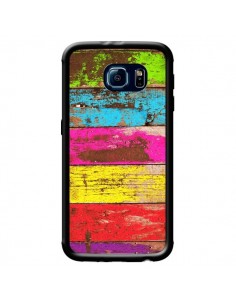 Coque Bois Coloré Vintage pour Samsung Galaxy S6 -...