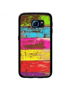 Coque Bois Coloré Vintage pour Samsung Galaxy S6 Edge -...