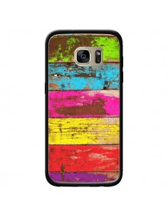 Coque Bois Coloré Vintage pour Samsung Galaxy S7 Edge -...