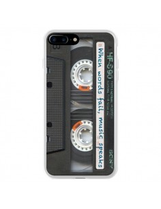 Coque iPhone 7 Plus et 8 Plus Cassette Words K7 -...