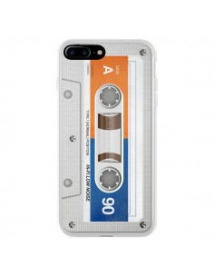 Coque iPhone 7 Plus et 8 Plus White Cassette K7 -...